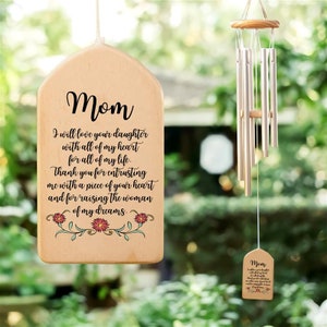 Personalized Wedding Wind Chime, Mother of the Bride Gift from Groom Mother in Law Wedding Gift Thank You For Raising The Woman Of My Dreams