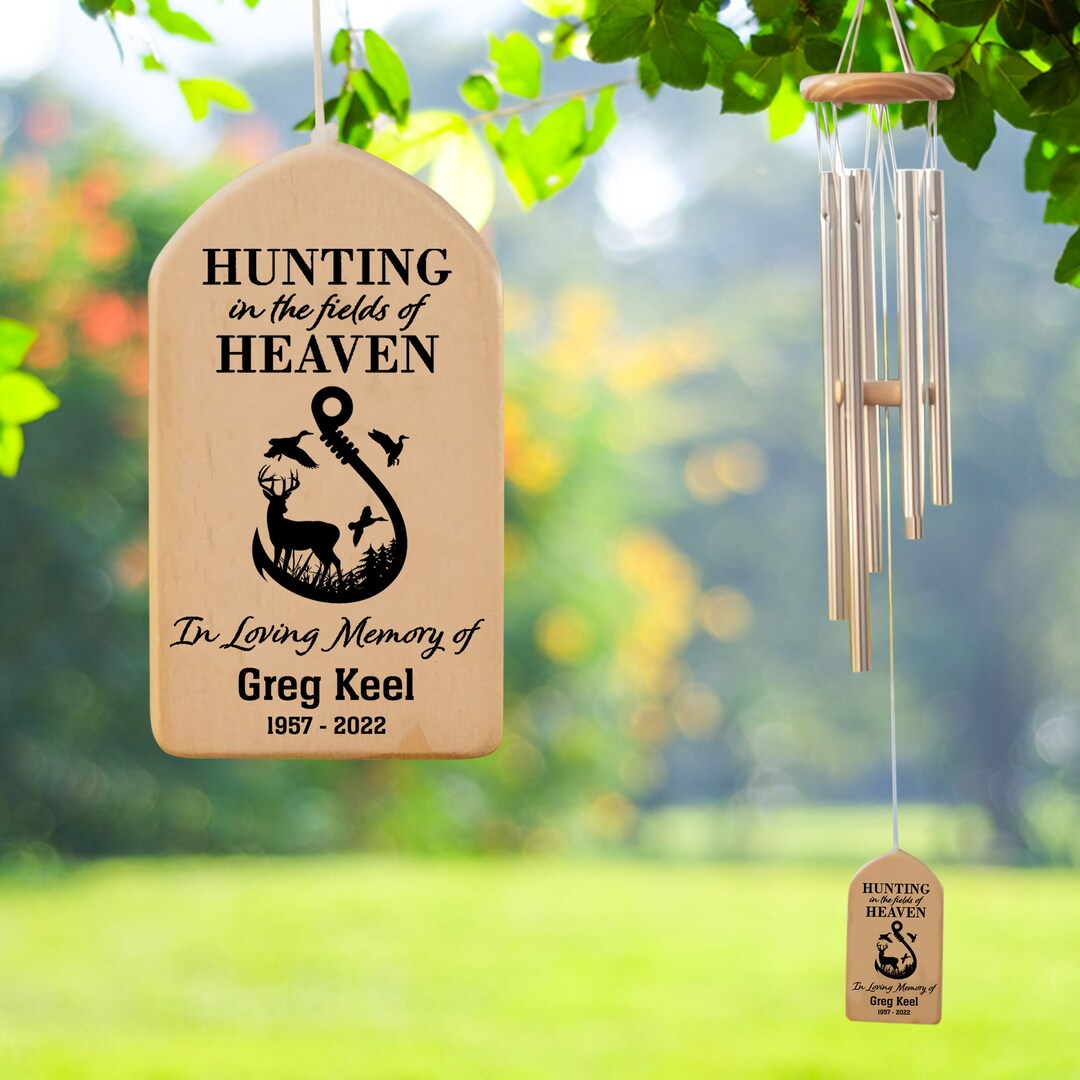 Hunting in Heaven Wind Chime, Hunting Memorial Wind Chime, in Loving