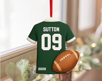 Personalized Football Jersey Ornament 2025, Custom Name & Number Sports Ornament, Football Player Gift, Gift for Player, Coach, or Fan