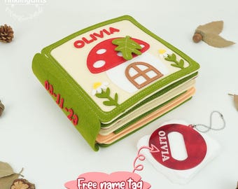 Personalized Felt Quiet Book, Montessori Sensory Toy, First Birthday Keepsake