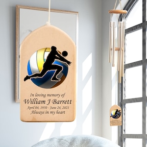 Volleyball Player Memorial Personalized Wind Chime, Loss of Volleyball Player, Loss Of Son Sympathy Bereavement Gift, In Loving Memory