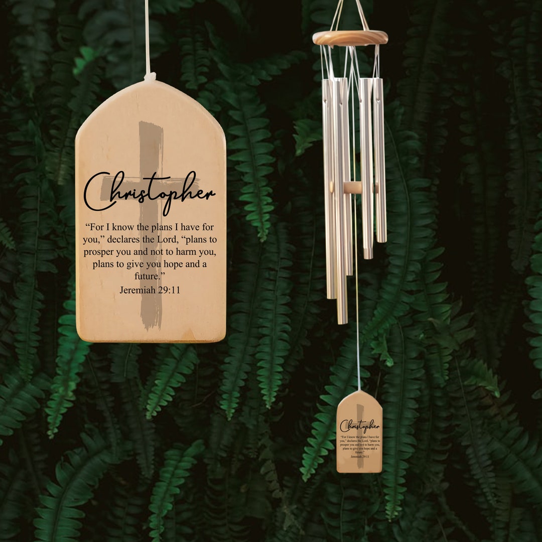 Personalized Wind Chime Christian Gifts for Men, Baby Shower Christian