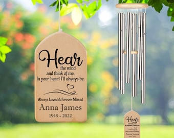 Personalized Memorial Wind Chime, Sympathy Gift, In Loving Memory