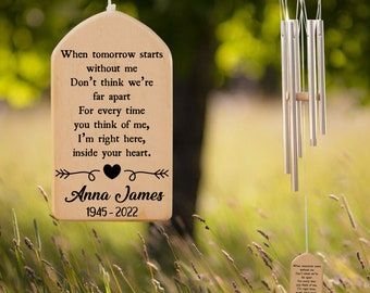 Personalized Memorial Wind Chime, Sympathy Gift, Loss of Loved One