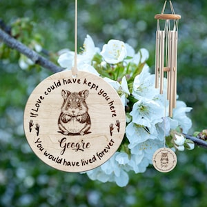 Guinea Pig Memorial Wind Chime, Guinea Pig Loss Gift, Guinea Pig Remembrance, Hamster Pet Loss Sympathy Gift, Outdoor Decor, Pet Memorial
