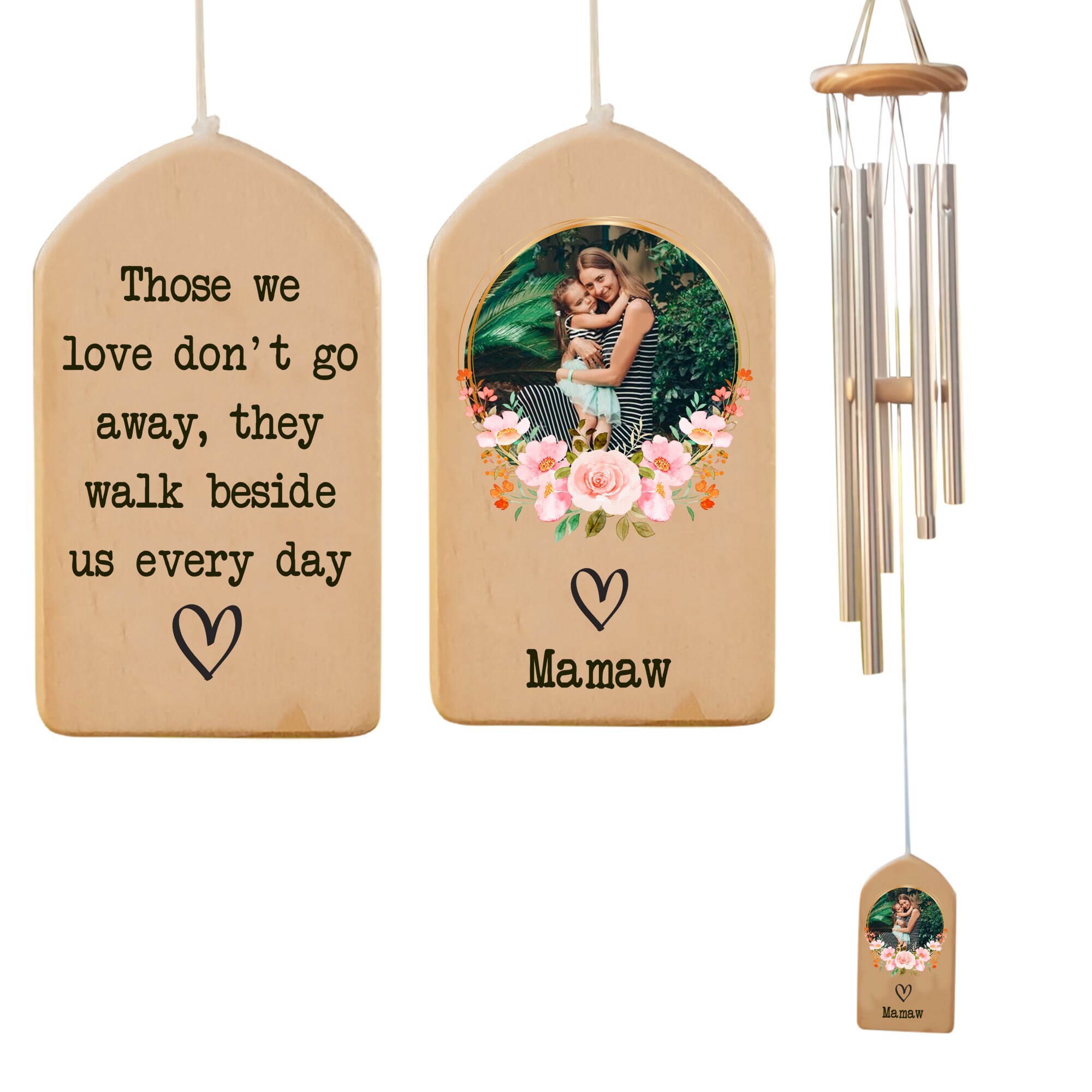 Personalized Memorial Wind Chimes, Sympathy Gift Outdoor Wind