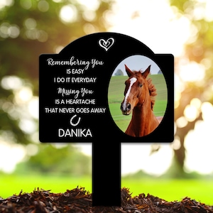 Personalised Horse Memorial Acrylic Plaque Stake, Outdoor Garden Pet Grave Marker, In Loving Memory Horse, Horse Sympathy Memorial Gift