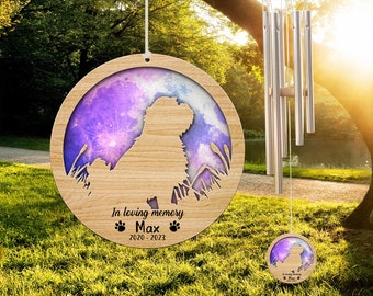 Personalized Pet Memorial Wind Chime, Dog Loss Sympathy Gift