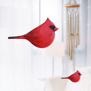 Red Cardinal Bird Wind Chime, Memorial Wind Chime, Loss of Loved One Sympathy Gift, Remembrance Gift, Funeral Gift, Outdoor Garden Decor