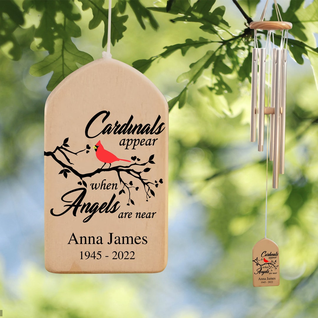 Cardinal Memorial Personalized Wind Chime, Remembrance Loss Gift ...