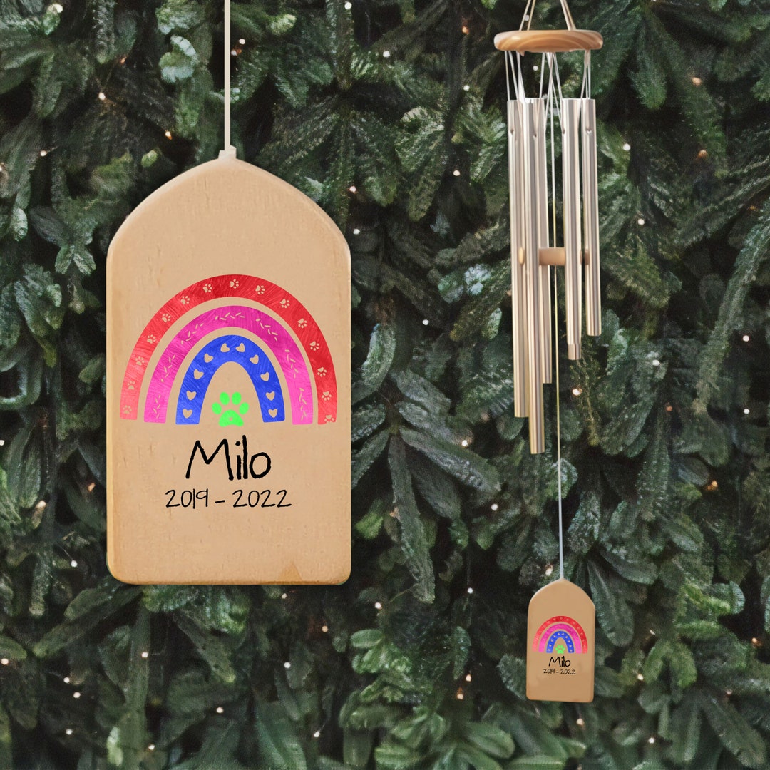 Rainbow Bridge Pet Memorial Wind Chime, Custom Dog Remembrance Gift - Etsy