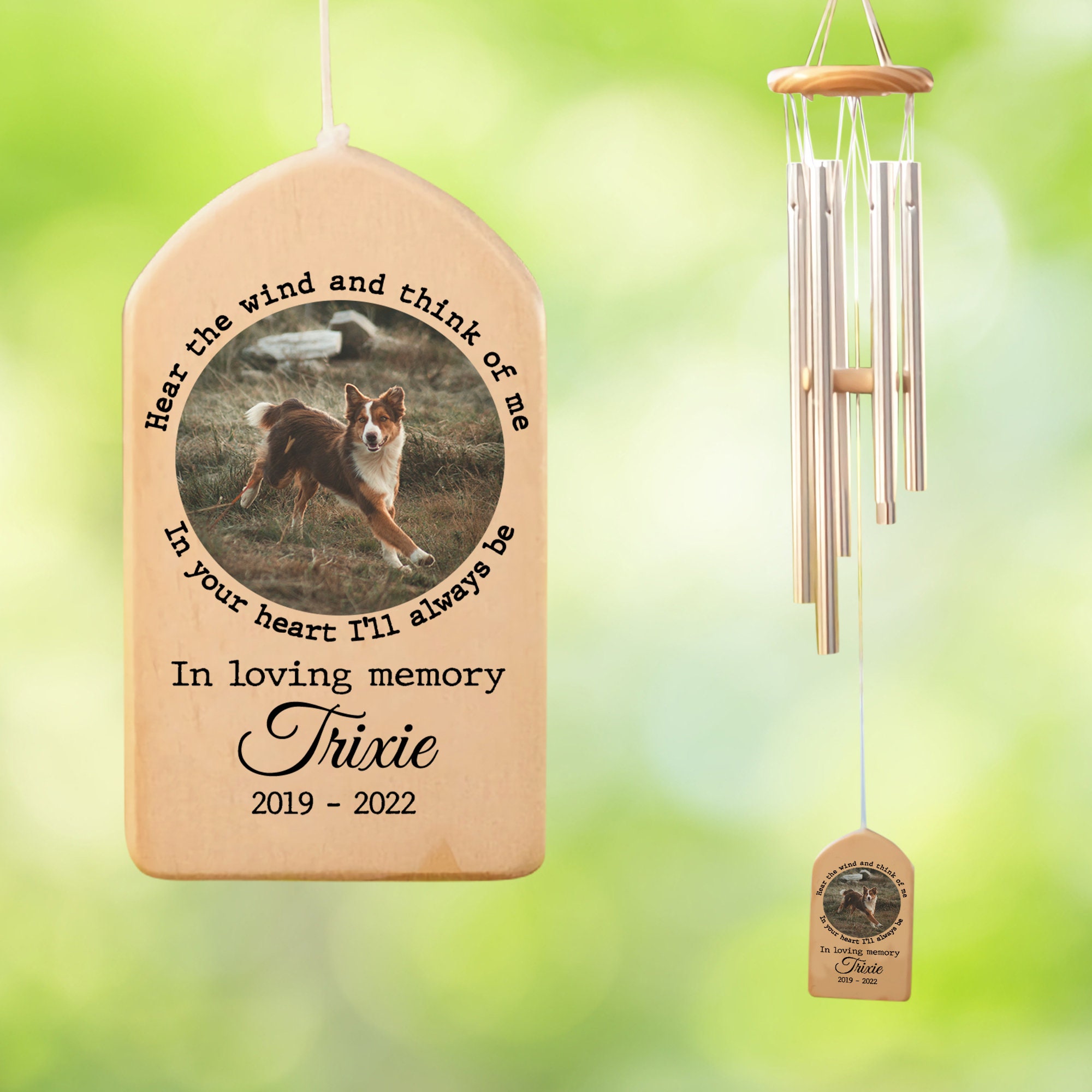 The Wind Chime Company YOUNTASY Pet Memorial Wind Chime, Rainbow Bridge ...