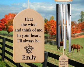 Turtle Memorial Wind Chime, Turtle Loss Gift, Hear The Wind and Think of Me, Turtle Memorial Gift, Sympathy Gift, Custom Turtle Wind Chime