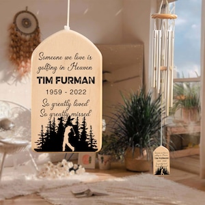 Custom Golfing in Heaven Wind Chime, Golfer Memorial Gift, Loss of Dad Husband Sympathy Gift, Golf Player Fathers Day Outdoor Decor