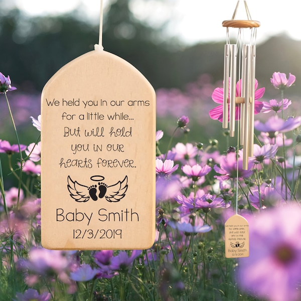 Baby Angel Memorial Wind Chime, Infant Loss Miscarriage Sympathy Gift, Pregnancy Loss Remembrance Bereavement Personalized Wind Chime