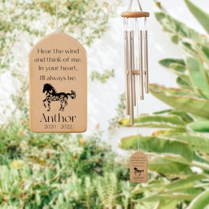Horse Memorial Wind Chime, Horse Loss Gift, Floral Horse Pet Sympathy Bereavement Gift,  Horse Memorial Gift, Personalized Horse Wind Chime
