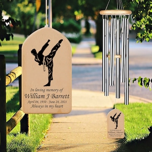 Karate Male Memorial Personalized Wind Chime, Loss of Karate Player, Loss Of Son Dad Sympathy Bereavement Gift, In Loving Memory for Him