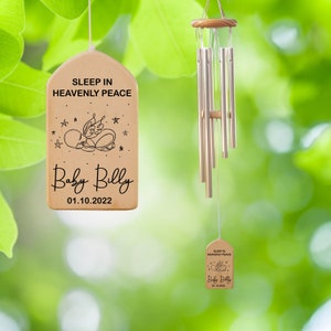 Personalized Baby Memorial Wind Chime, Infant Loss Gifts Sleep In Heavenly Peace, Miscarriage Keepsake, Stillbirth Stillborn Sympathy Gift