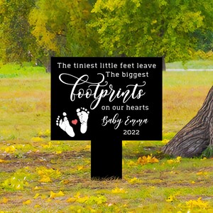Personalized Miscarriage Memorial Metal Plaque, Loss of a Child, Baby Loss Sympathy Gift, Outdoor Indoor Garden Grave Marker, Baby Footprint