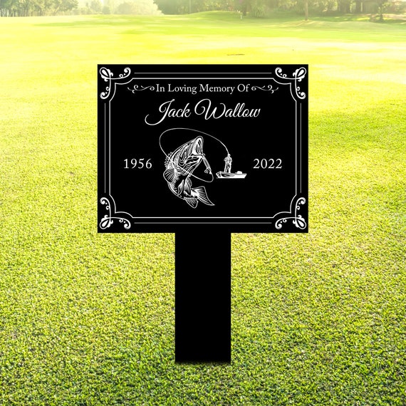 Personalised Dad Memorial Plaque, Dad Fishing in Heaven Sign, Stainless  Steel Stake, in Loving Memory, Sympathy Gift for Loss of Loved One 