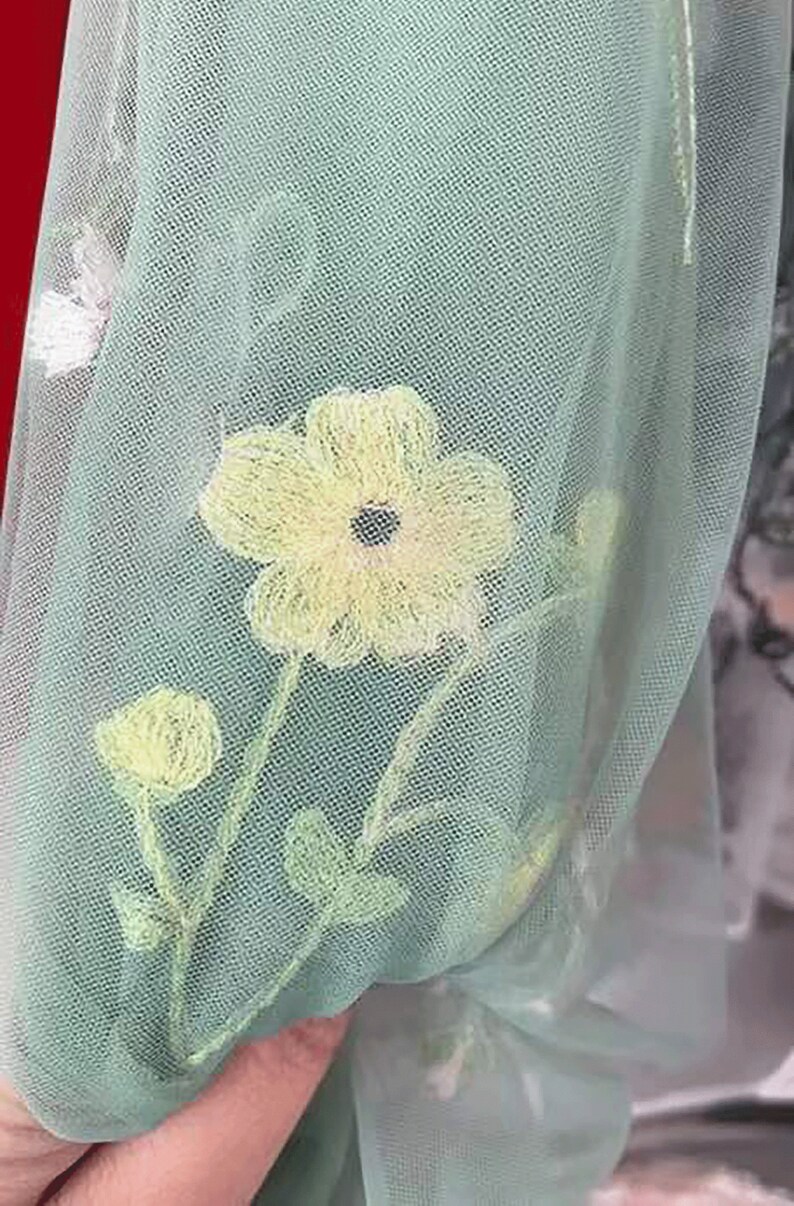 Embroidery Fabric by the Yardembroidery Tulle Flowers and Etsy