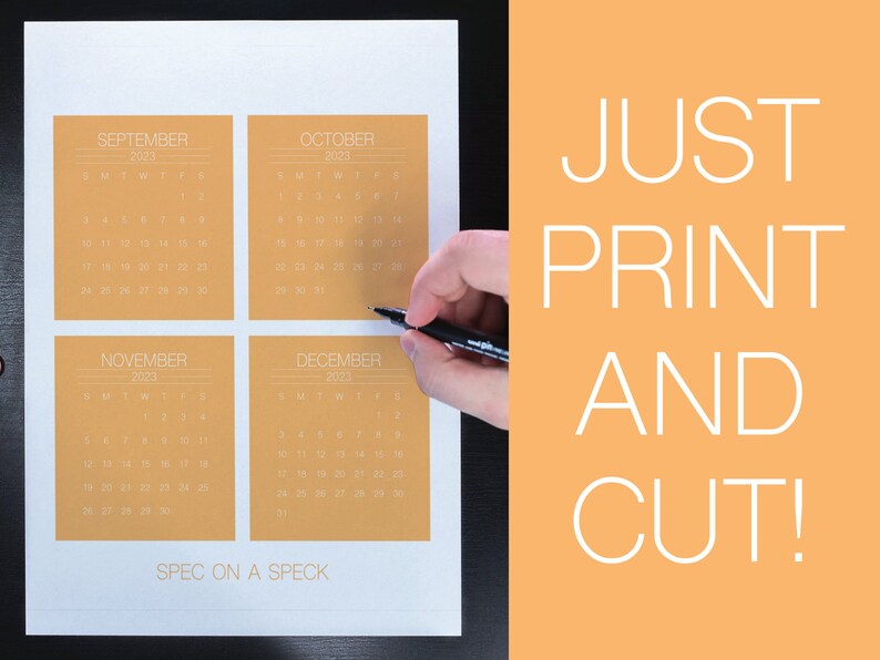 3.5x4 Mini Wall Calendar Printable Calendar Cards for 2023 Printable ...