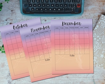 Undated Monthly Planner - Monthly Planner Printables - 2023 Monthly Calendar - 2023 Planner Printable - Printable Calendar - Blank Calendar