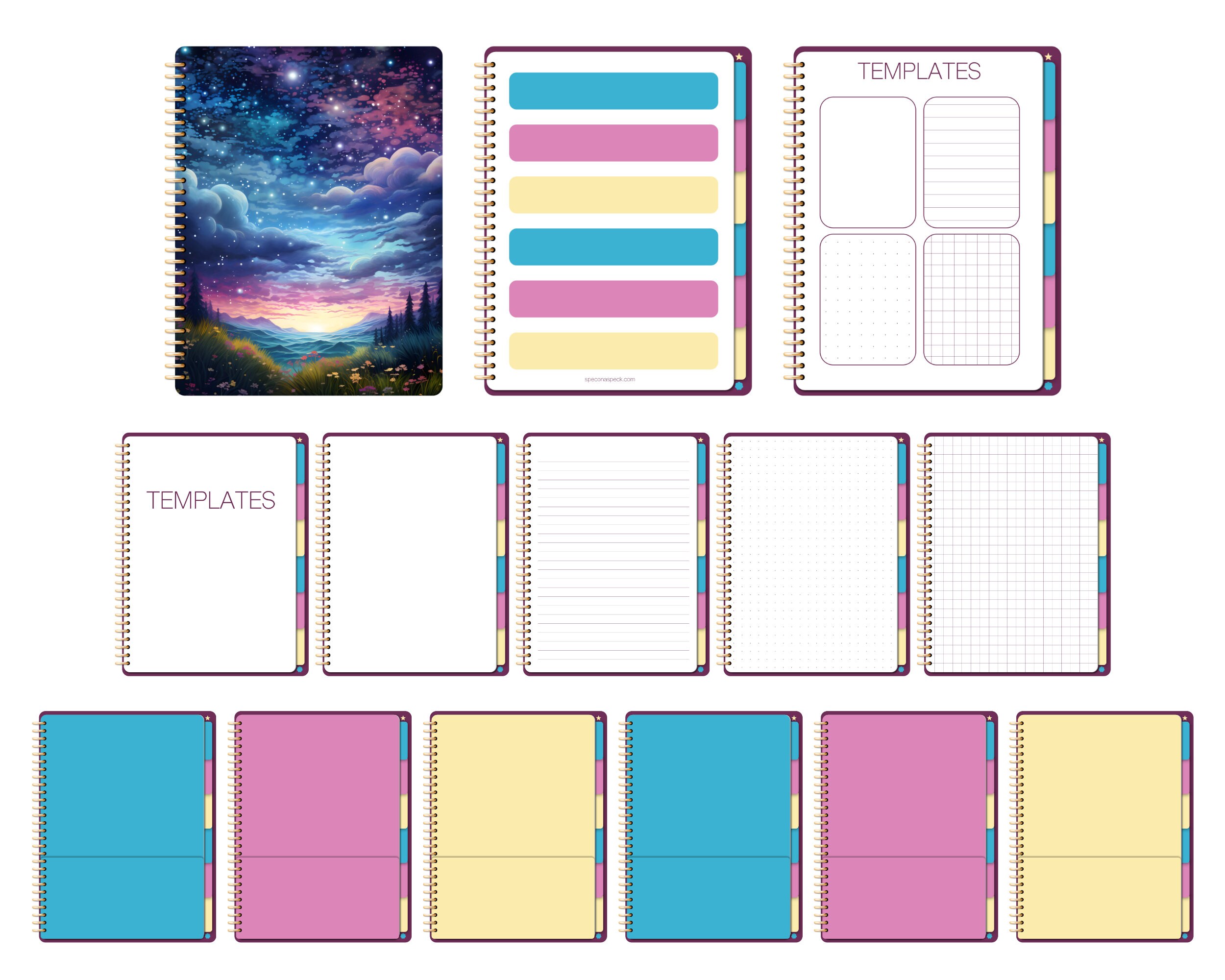 Notebook for Goodnotes Bundle of 4 Digital Notebook 6subject Notebook