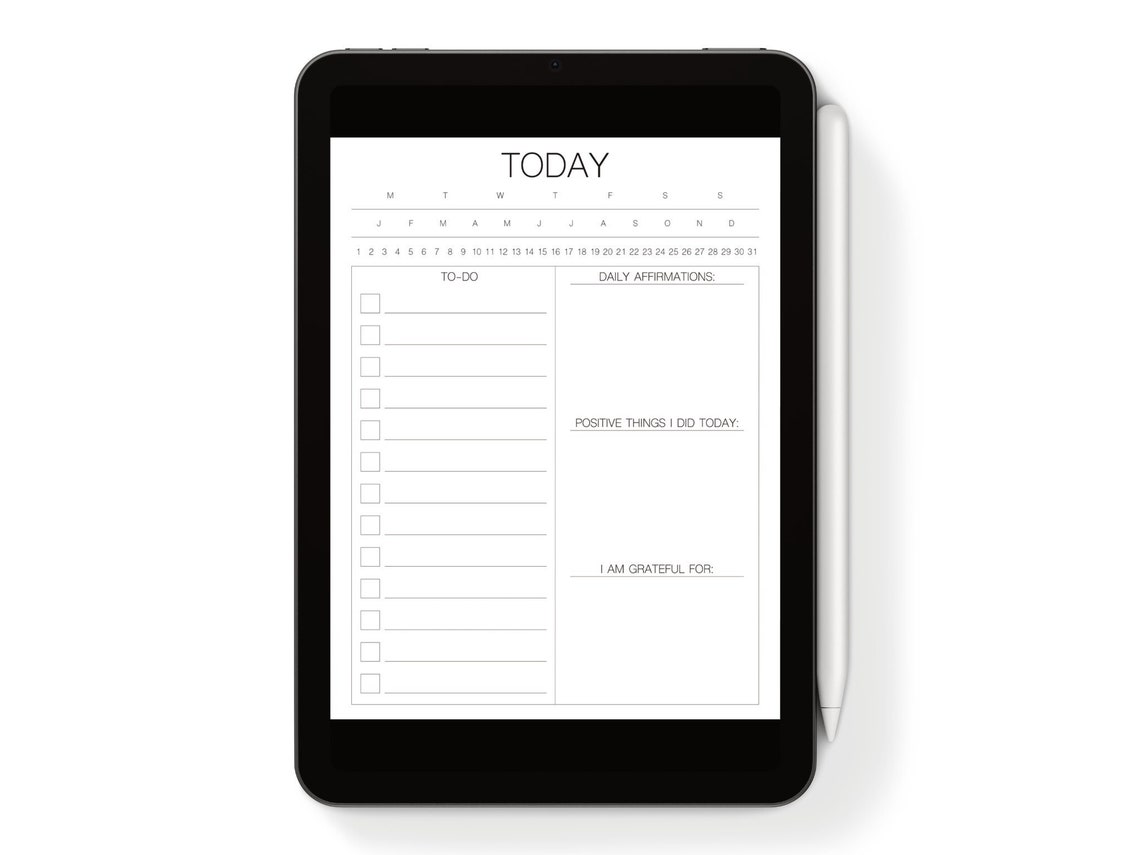 Daily Goodnotes Template 1 Page Template Digital Planner Etsy