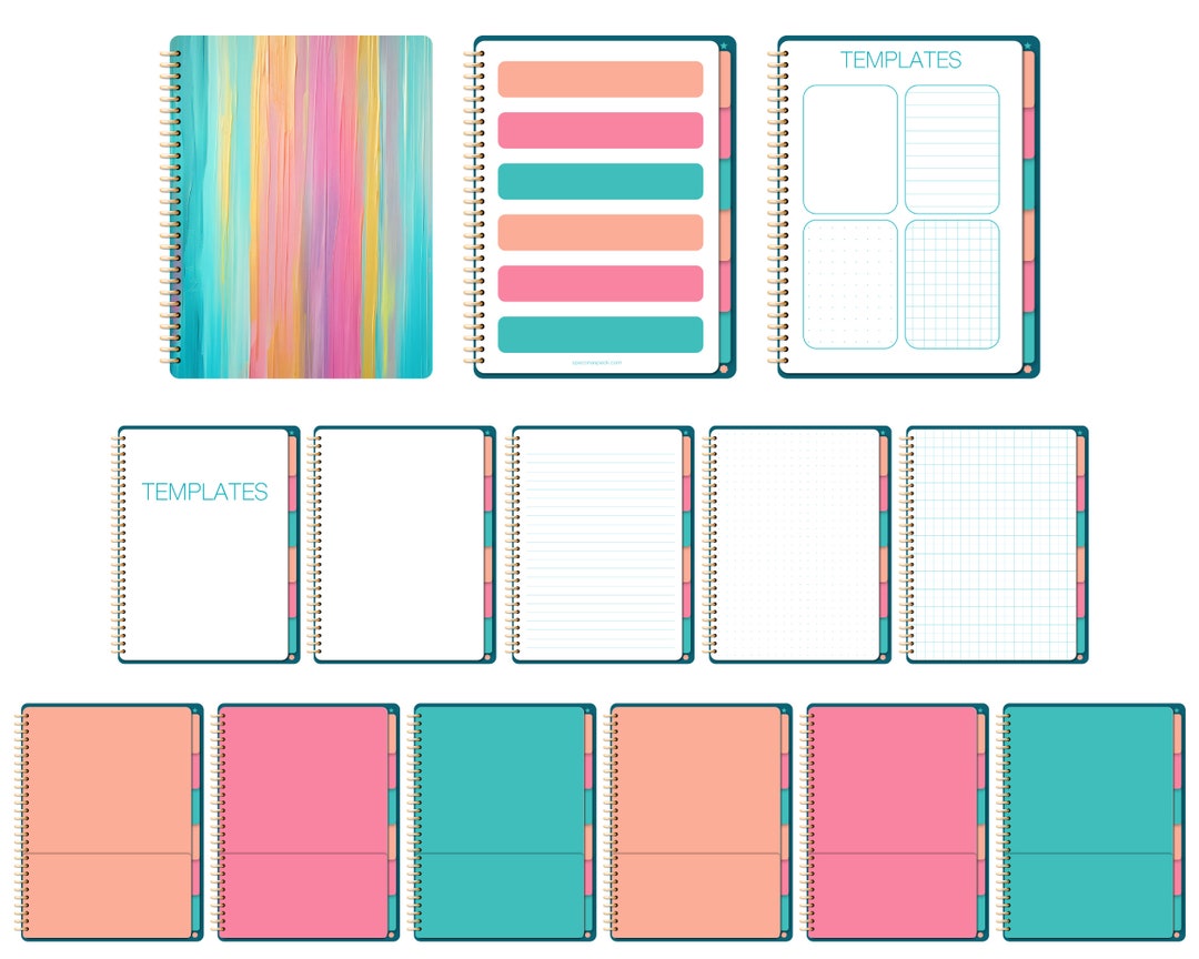 Colorful Paint Goodnotes Notebook Digital Notebook With 6 Subjects