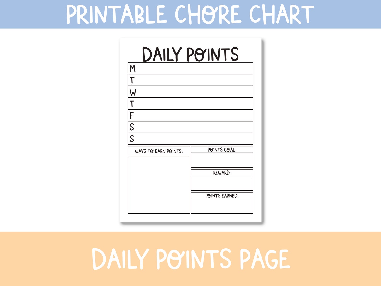 Printable Chore Chart for Kids - Reward Chart for Kids - Routine Chart ...