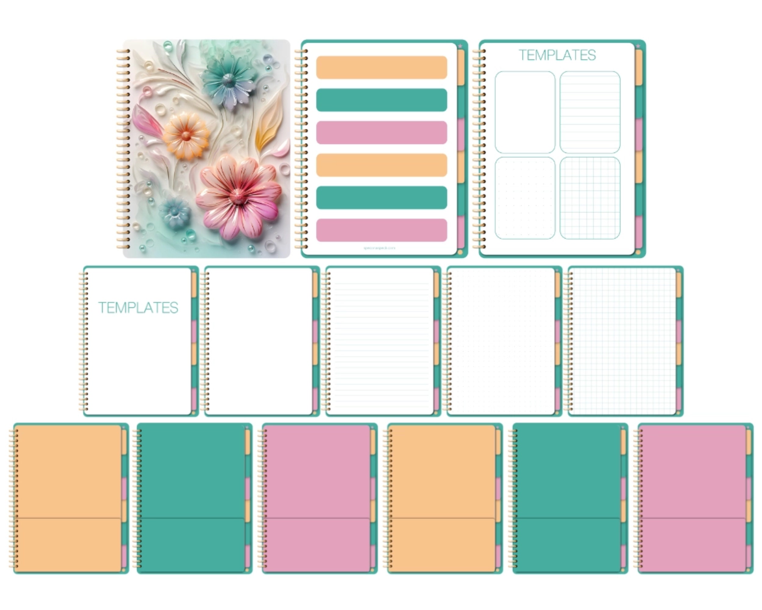 Glass Flowers Goodnotes Notebook 6-subject Goodnotes Journal Digital ...