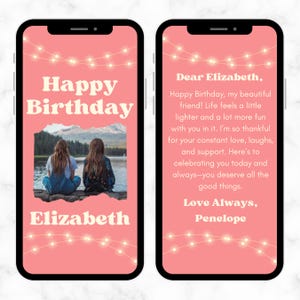 Verjaardagskaart beste vriend Digitaal - bewerkbare verjaardagskaart - tekstbaar Happy Birthday - kaart voor beste vriend - aanpasbare verjaardagskaart
