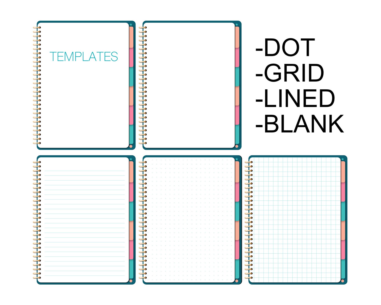 Colorful Paint Goodnotes Notebook Digital Notebook With 6 Subjects