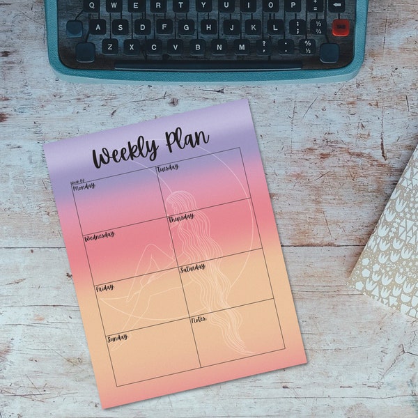 Weekly Planner Printable - Desk Weekly Planner - Printable Desk Planner - Weekly Planner Inserts - Letter Size Planner - Week Planner