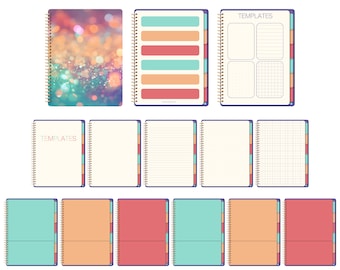 Glitter Goodnotes Notebook - Digital Notebook with Sparkles - Bokeh Glitter Notebook for Goodnotes - Notebook with Tabs - Hyperlinked PDF