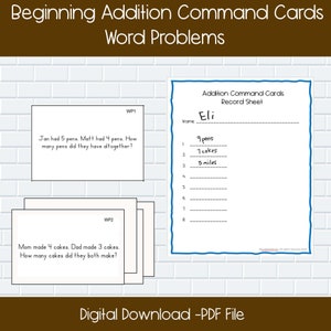 Montessori math materials, Math word problems, Beginning Addition, Montessori materials, homeschool math, kindergarten math