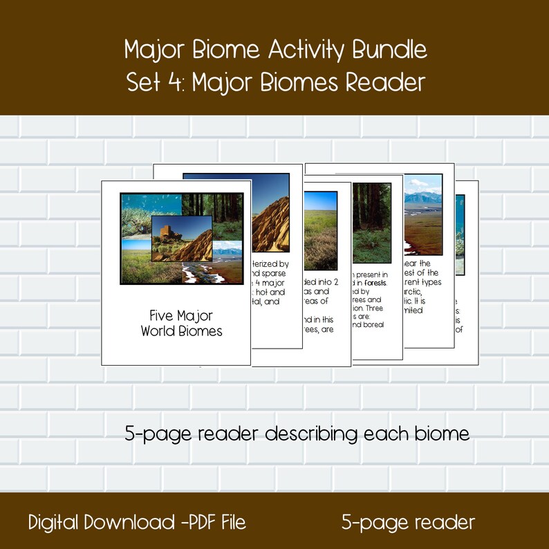 Montessori Printable Science Activities, Montessori Biome 3part Cards