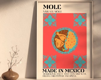 Mole Mexican Food Art Digital Print, Kitchen Decor, Latino Art, Wall Art, Taco Print, Colorful Print, Arte Mexicano, Hispanic Community