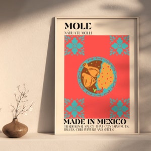 Mole Mexican Food Art Digital Print, Kitchen Decor, Latino Art, Wall Art, Taco Print, Colorful Print, Arte Mexicano, Hispanic Community
