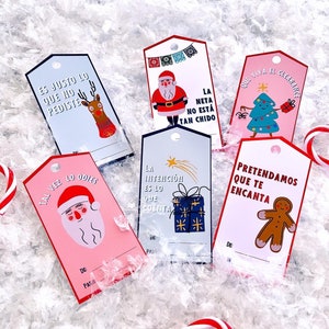 Gift tags navideñas, Christmas tags, tarjetas de regalo, tarjetas de navidad, gif tags in Spanish