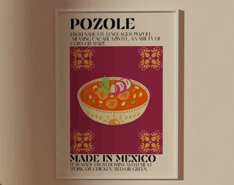 Pozole, Digital Print, Mexican Art, Wall Art, Home Decor, Mexican Art Print, Kitchen, Food Art, Simple Art, Pozole Picture, Spanish, Juarez