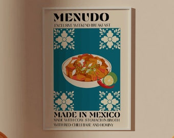 Menudo DECORACIÓN DEL HOGAR MEXICANO, Cartel de comida mexicana, Arte de pared, Impresión digital de cocina, Arte lindo, Decoración del hogar, Impresión de arte de comida, Imagen de decoración mexicana