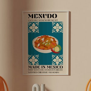 Menudo MEXICAN HOME DECOR, Mexican Food Poster, Wall Art, Kitchen Digital Print, Cute Art, Home Decor, Food Art Print, Mexican Decor Picture