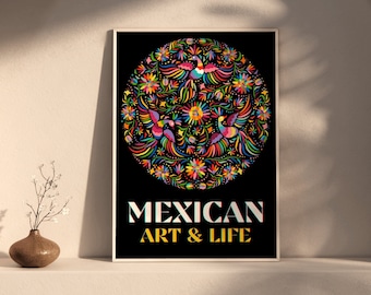 Mexican Art Print, Mexican Embroidery Poster, Traditional, Arte Mexicano, Colorful Print, Mexican Decor, Cool Print Bordado Mexicano Culture
