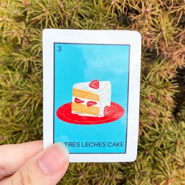 Lotería Style Mexican Tres Leches Sticker, Mexican Art, Cool Sticker, Hydro Flask Sticker, Water Bottle Sticker, Tumbler sticker, laptop sti