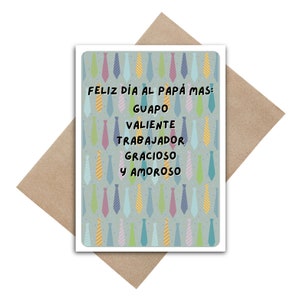 Lista de complementos Fathers Day card, Tarjeta Día del padre, Funny Spanish Custom Greeting Card, Birthday Card For Dad, Gift for Dad