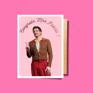 Pedro Pascal Birthday Card, Tarjeta De Cumpleaños Graciosa, Funny Spanish Custom Greeting Card, Card For Women, Gift for Her, Pink card