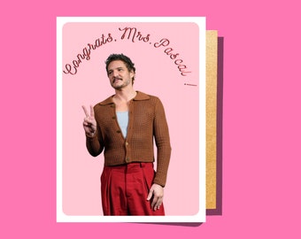 Pedro Pascal Birthday Card, Tarjeta De Cumpleaños Graciosa, Funny Spanish Custom Greeting Card, Card For Women, Gift for Her, Pink card