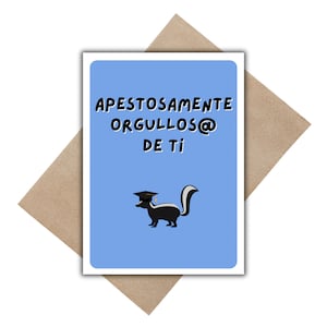 Apestosamente  graduationcard, Tarjeta para graduados , Funny Spanish Custom Greeting Card, Tarjeta de graduacion en español , Gift for grad